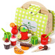 Große Hand hält kleine Hände neue hölzerne Kinder Nachmittagstee Dessert Simulation Tee Set Handheld Box Baby Rollenspiele Nachmittagstee (Modell 761