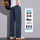 JEEP SPIRIT ice silk casual pants for men versatile loose straight men's pants 2025 summer thin fashion brand American sports pants for men 6621 light gray XL
