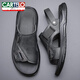 CARTELO Sandals Men's 2025 Summer genuine leather outdoor casual beach shoes non-slip, wear-resistant soft sole two-wear sandals thick sole 9923 gray [cowhide] 38