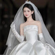 Haydou satin stretch colored gloves retro dress wedding photo Hepburn style etiquette live performance comic exhibition long gloves 54cm white lengthened gloves [1 double pack]
