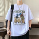 姿伟祺卡通印花短袖T恤男士潮流夏季 695黑色 L 约100-125斤可穿