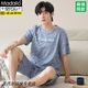
Modal pure cotton pajamas men's 2025 summer new style teen short-sleeved shorts summer casual home clothing set Q13803 L