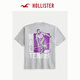 HOLLISTER [Cool Print T] 25 summer new couple loose T-shirt men's and women's clothing KI323-5008 Hemp gray L (180/108A)