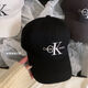 CK summer CK denim peaked cap for men and women Korean version of the letter new baseball cap fashion versatile small hat black and white small letters ck adjustable 55cm-61cm