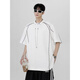 
COLORFUL GEMS summer contrasting line shoulder pad short-sleeved shirt men's design small neckline 1421 white M