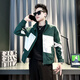 Jason's Jacket Men's Autumn and Winter Cotton Thickened 2025 New Trendy Versatile Tops Men's Color Blocked Autumn Clothes J209 Green (Regular Class) L (110-130Jin Jin equals 0.5 kg)