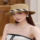 Handu Yishe HSTYLE Handu Yishe Spring and Summer French Flat Top Straw Hat Girl Elegant Top Hat Sun Hat Wide Essential Seaside Vacation Hat Khaki
