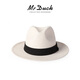MR DUCK2025 Neues Produkt, leichte und atmungsaktive Panama-Hut, Männer und Frauen, handgepflegtes Baumwoll- und Leinenplaid-Gurtband, Sonnenschutz-Strohhalm MS56328-IVORY BEIGE/COUTWOLLE UND Leinenplaid-Gurtband (57-58cm)