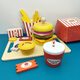 Chengliu House para niños jugando juguetes de cocina simulación de microondas belleza hamburguesa papas fritas modelo de regalo de cumpleaños de niña juego de microondas
