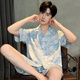 Yalu Bingsi Pajamas Men's 2025 New Summer Short Sleeve Shorts Thin Teenagers Summer Men's Home Suit (sje)804# [Double Short] XL Size Recommended Weight 12014c