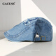 CACUSS【蝶梦蓝海】帽子女春夏前进帽贝雷帽复古蝴蝶牛仔国风时尚画家帽