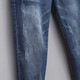 Jingluoya 230jin [Jin est égal à 0,5 kg] un pantalon de soeur gros dans le style mince d'été plus un graisse plus des jeans de taille pour les filles pantalons hauts élastiques 6623 Version bleue régulière xl 115-135jin [Jin est égal à 0,5 kg]