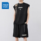 Jüdischer Freizeitanzug Herren Sommer Trendy ärmelloses Weste Top Lose T-Shirt + Sport Fünf-Punkte-Shorts Herrenkleidung grau