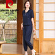 Le nouveau style de Pierre Cardin de Mama Summer à manches courtes de l'âge moyen de l'âge moyen de l'âge moyen pour les vêtements de sport moyen et âgés à la mode de grande taille de grande taille JSHY-829 XL recommandés 90-115Jin [Jin est égal à 0,5 kg]