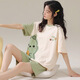 Jingpufei Summer Women's Women's Corean Style Cartoon Cartoon Thin Pajamas Home Двухчастотный костюм можно носить за пределами Гуанчжоу Thirteen Lines 679 Зеленый динозавр 190 3XL Код [рекомендуется 150-172JIN [JIN равно 0,5 кг]]]]