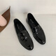 S.SOFEA平底小皮鞋女百搭乐福豆豆鞋春季 S6628-1枣红色 35