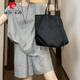 Pierre Cardin Small Fashion Casual Anzug 2025 Sommer Europäer Lose große Frauen-Shorts tragen einen kompletten Set Grau 2xl [Empfohlen 130-150 Jin [Jin entspricht 0,5 kg]]