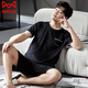 
Catman (MiiOW) pure cotton pajamas men's summer short-sleeved shorts two-piece suit new youth loose large size can be worn outside home clothes 2013 main picture model 9922 M 80-100