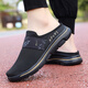 Pourcentage de demi-pantoufles gravitationnelles pour les femmes en été portent des chaussures à semelle douce pour les pantoufles d'âge moyen et les personnes âgées à l'intérieur à la maison, des chaussures mère confortables 9906 All Black [Chaussures pour hommes et femmes] 35