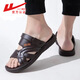 Huili Shanghai Huili Sandalen Herren Sommer Einfacher nicht rutscher Kleidung-resistenter täglicher Arbeit Freizeit und Heimat-Strand-Sandalen Huili Sandalen 3883 Black 41