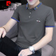 皮尔卡丹（pierre cardin）珠地棉刺绣Polo保罗衫男士修身短袖t恤夏季翻领上衣透气半袖男装 S5012款 黑色 M 适合95-115斤