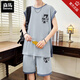 Semir ice silk quick-drying vest boy 12-15-year-old teenager sleeveless T-shirt 13 children's summer basketball suit 6636 dark gray (vl+shorts) Quality upgrade 2XL 140-160Jin [Jin equals 0.5 kg]