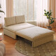 Warners (Huanasi) Sofa Bett falten Doppelwalt 2025 Neues kleines Wohnungszimmer Ziehen und dehnbar abnehmbare einwäschewäsche und leinen Sofa -Bett 0,85 m Tee -Perm Streifen - Leinen Baumwolle - Violett