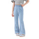 
moonkids girls' Tiansi soft denim bell-bottom pants 2025 summer new children's micro-flare pants summer thin little girl fashionable two-pair [13117 blue + 15108 blue] 160 cm