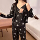 
S.SOFEA gray lace with chest pads for women three-piece pajamas for outdoor wear for spring, summer and autumn student style three-piece set WX13803 gray (with chest pads) 170 M (80-100Jin [Jin equals 0.5 kg])