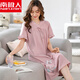 Antarctic pajamas women's summer nightgown modal cotton short-sleeved summer nightgown thin style middle-aged and young mothers' home clothes Y9906 M (80-100Jin [Jin equals 0.5 kg])