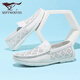 Siete zapatos para hombres de lobo para zapatos de frijoles de vaca nuevos de la capa superior de verano para hombres de negocios para hombres zapatos loafer zapatos de cuero transpirable sin deslizamiento blanco 9926 42
