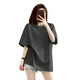 Pure white 500g heavyweight T-shirt pure cotton thick thread neckline short sleeve oversize fashion brand three-pin half sleeve [500g heavy] apricot color 3XL recommended 200-230Jin [Jin equals 0.5 kg]