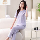 
Modal pajamas for women in summer thin 2025 new pure cotton short-sleeved trousers home clothing set summer cotton can be worn outside 7374 bean green M 80100Jin [Jin equals 0.5 kg]