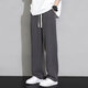 Ice Silk Casual Hosen für Männer im Frühling und im Sommer neue losen Hosenhose dünne trendige breite Bein-Sporthosen für Jugendliche und weiße M.