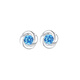 EothPT950 platinum lucky four-leaf clover earrings for women, heart of the ocean, Valentine's Day birthday gift for girlfriend, blue PT950 platinum earrings + certificate
