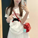 
Lugeli Hong Kong style retro loose short-sleeved T-shirt for women in spring and summer new fashion brand pure cotton slim casual and versatile half-sleeved top Black cat T-shirt L [recommended 100 Jin [Jin equals 0.5 kg]-120 Jin [Jin equals 0.5 kg]]