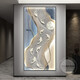 MPPMCK entrance hall decoration painting with light painting drawings, vertical version of corridor hanging paintings HJ6625 golden border 80*160*1cm 1 cm