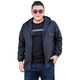 Fhhuabd Plus Fat Jacket Fat Jacket Fat Jaqueta delgada Spring and Autumn Flow Tend tendencia Top Clothing 826 Spring and Autumn Black l 100-120Jin [Jin equivale a 0.5 kg]