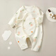 [Four Seasons Baby Climbing Clothes] Spring and Autumn Baby Clothes Class A Pure Cotton Newborn Onesie Long Sleeve Boneless M12003 Blue Love Heart 52cm