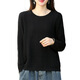 HUALIN FASHION 2025 new literary solid color sweater for women loose and versatile apricot color 9901 model M Recommended 115-130Jin [Jin equals 0.5 kg]