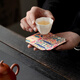 Tang Feng Dunhuang Cultural and Creative Tea Towel Coaster Home High-end Tea Table Special Absorbent Towel National Fashion Rag Double-sided Tea Cloth Pad Dunhuang Coaster 6 Pack