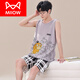 Catman (MiiOW) teenager pajamas men's summer vest pure cotton thin 12-13-15 years old sleeveless vest 16 junior high school students 1289 vest turmeric Bikachu M teenage version 60-80Jin [Jin equals 0.5 kg] 140-152CM