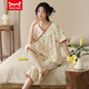 Catman Miiow Sommer kurzärmeligte Pyjama-Set Pure Cotton Women's Dünne Sommer. Neue chinesische Stil-Kumpel-Hosen können außerhalb von Heimkleidung Lzy9901 L getragen werden (empfohlen 95-115jin [Jin gleich 0,5 kg])