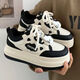 Xianxiu Nuevos zapatos de pan rosa para niños y niñas espesas Solas informales 9905 Negro 30 18.8 cm