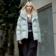 Tambor down jacket women's short detachable hood fashion large silhouette autumn and winter coat thick 530368D frost blue 160