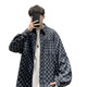 Rongxitu khaki veste en damier chemise beau set de cinq pièces pour hommes de la carte de style nouveau et automne 684 + manches courtes blanches + pantalon de corde gris + collier + chaussettes S La qualité est plus élevée que celle des pairs
