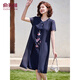 
Yu Zhaolin's mother dress summer short-sleeved dress middle-aged and elderly women's skirt Y232Q1424