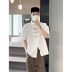 Dicify New Chinese Engagement Metal Boton-up Camiseta para hombres Summer Summer Degument Brand Hanfu Engagement Chaqueta White actualizado Versión l
