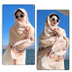 
Sui Can scarf for women in summer desert travel sunscreen shawl ethnic style teaka salt lake scarf fashion cotton linen scarf headscarf embroidery [bemore] scarf 1 set