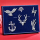 WOUG sense men's brooch one week brooch set temperament anchor pin decoration boys birthday T452 men's brooch set alloy
